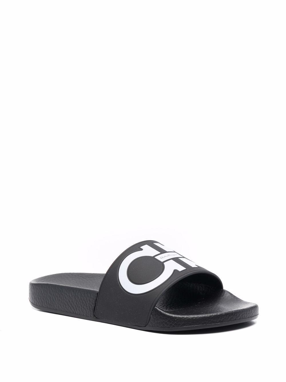Gancini-print open-toe slides Product Image