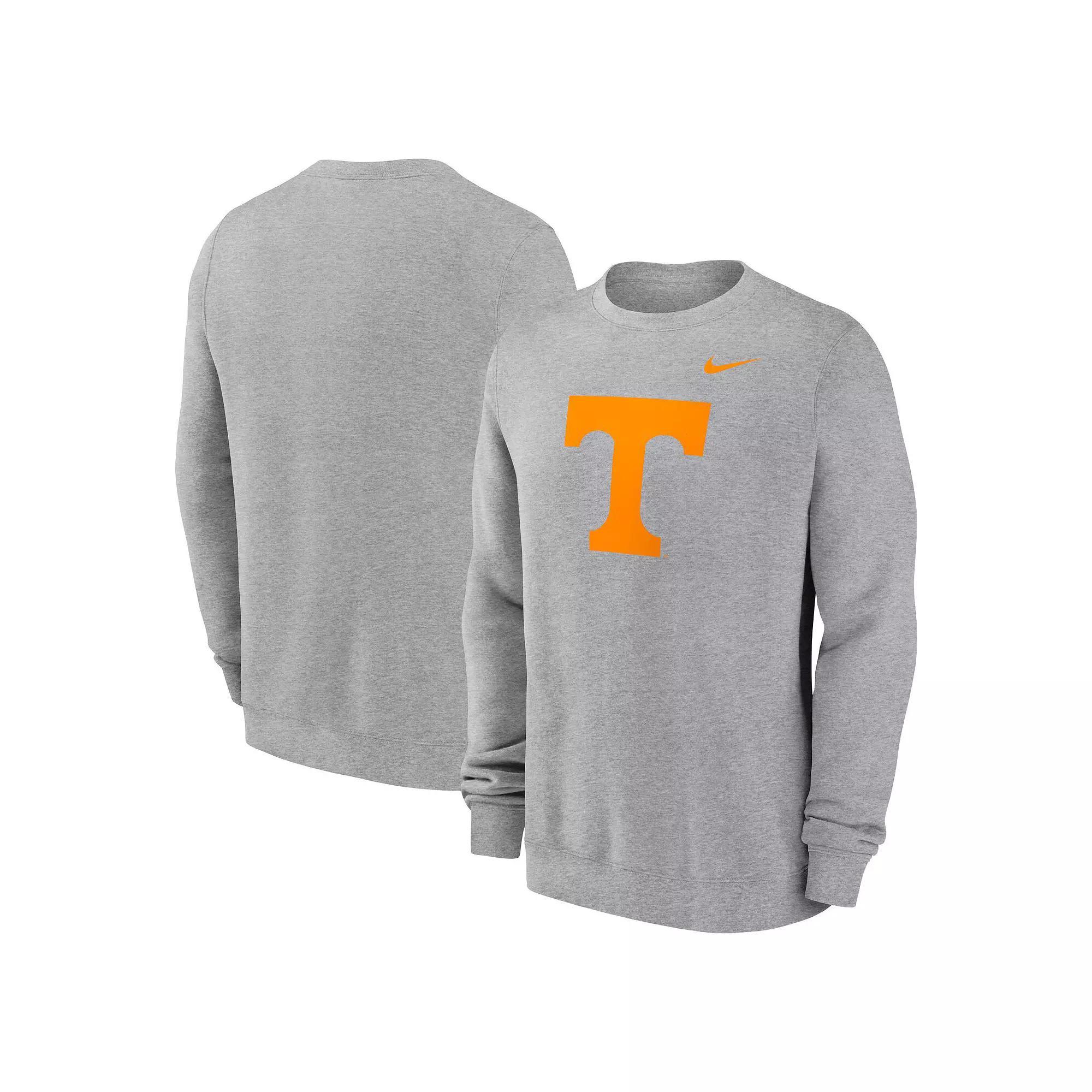 Men's Nike Heather Gray Tennessee Volunteers Primetime Evergreen Fleece Pullover Sweatshirt, Size: 2XL, Grey Product Image