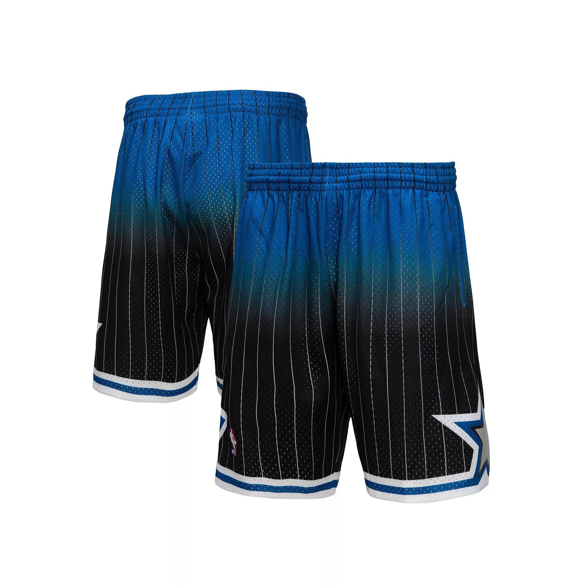 Men's Mitchell & Ness Royal/Black Orlando Magic 1994/95 Hardwood Classics Fadeaway Reload 3.0 Swingman Shorts, Size: Large, Mag Blue Product Image