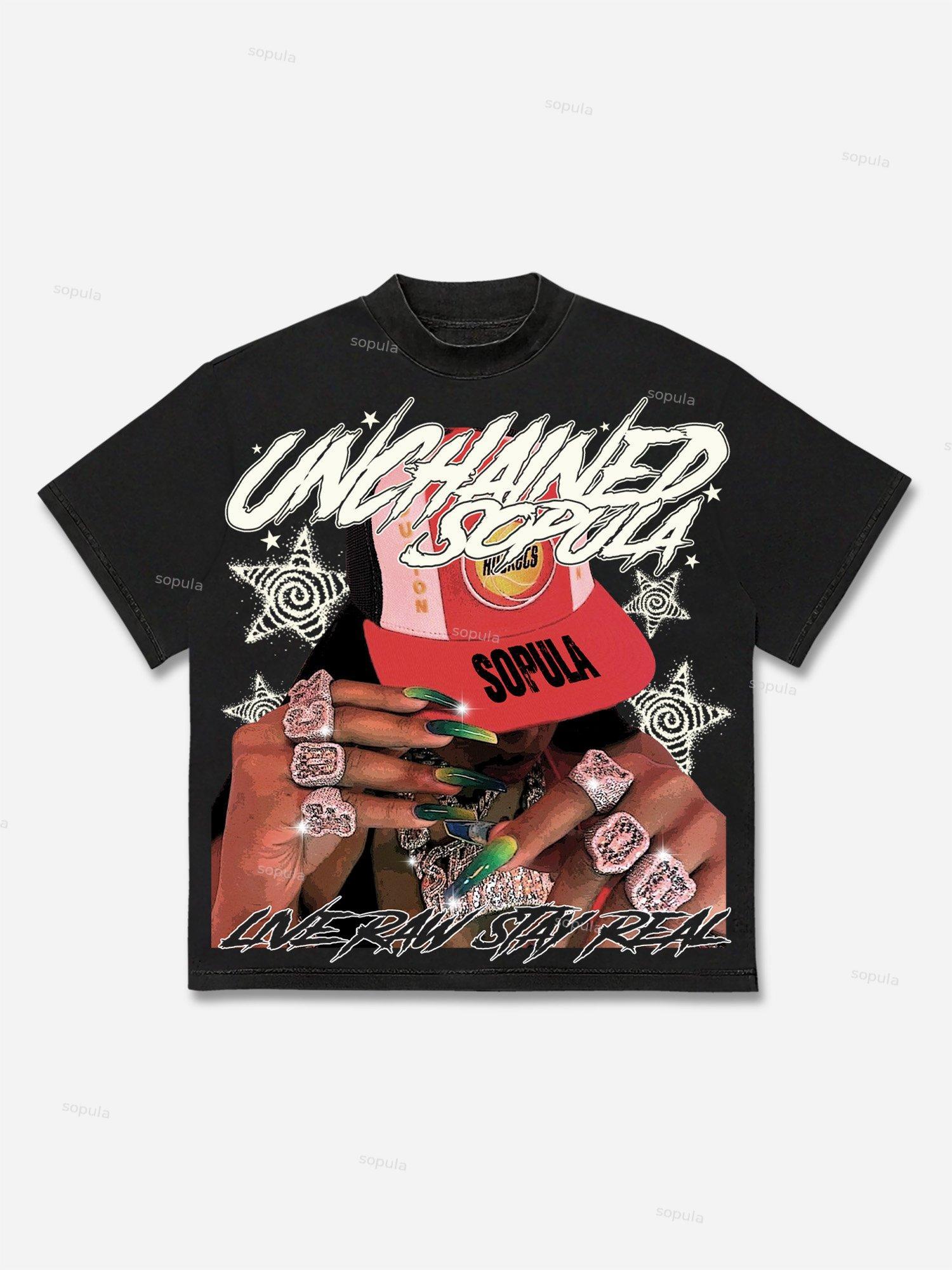 Unchained Street Portrait Graphic Cotton T-shirt Product Image