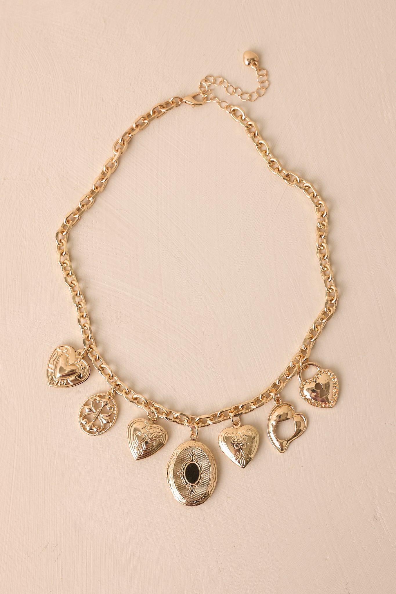 Right This Way Gold Charm Necklace Product Image