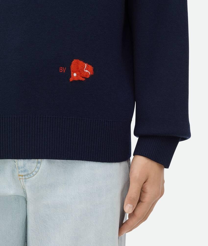 Men's Wool And Viscose Jumper in Navy Product Image