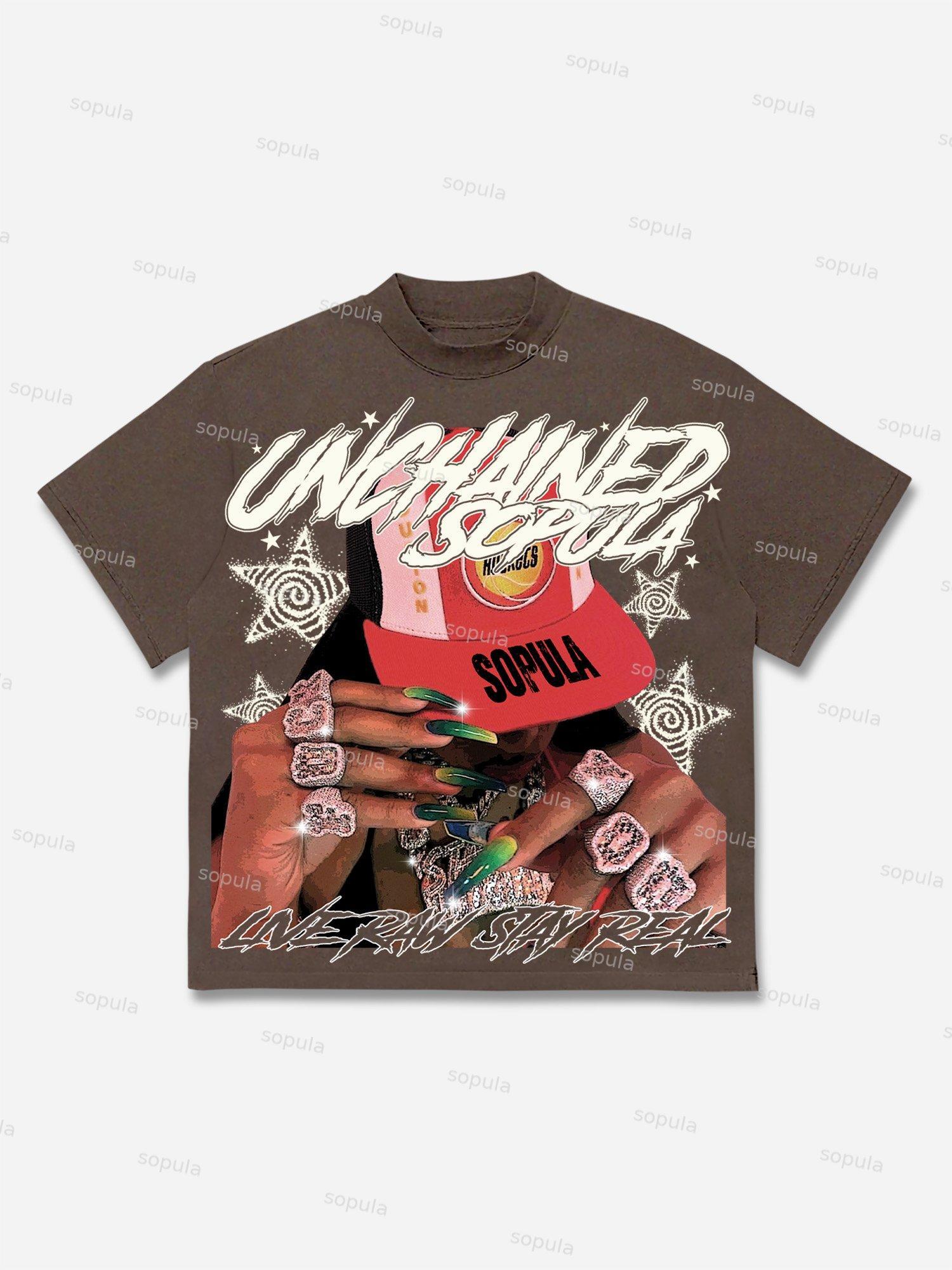 Unchained Street Portrait Graphic Cotton T-shirt Product Image