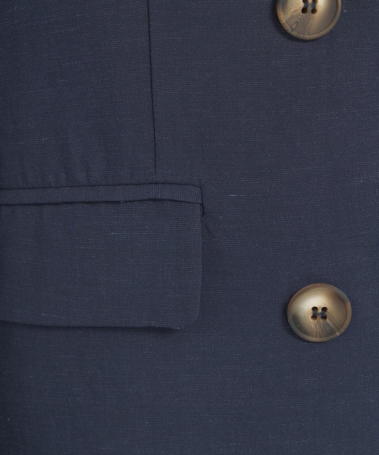Linen blend double-breasted blazer Product Image
