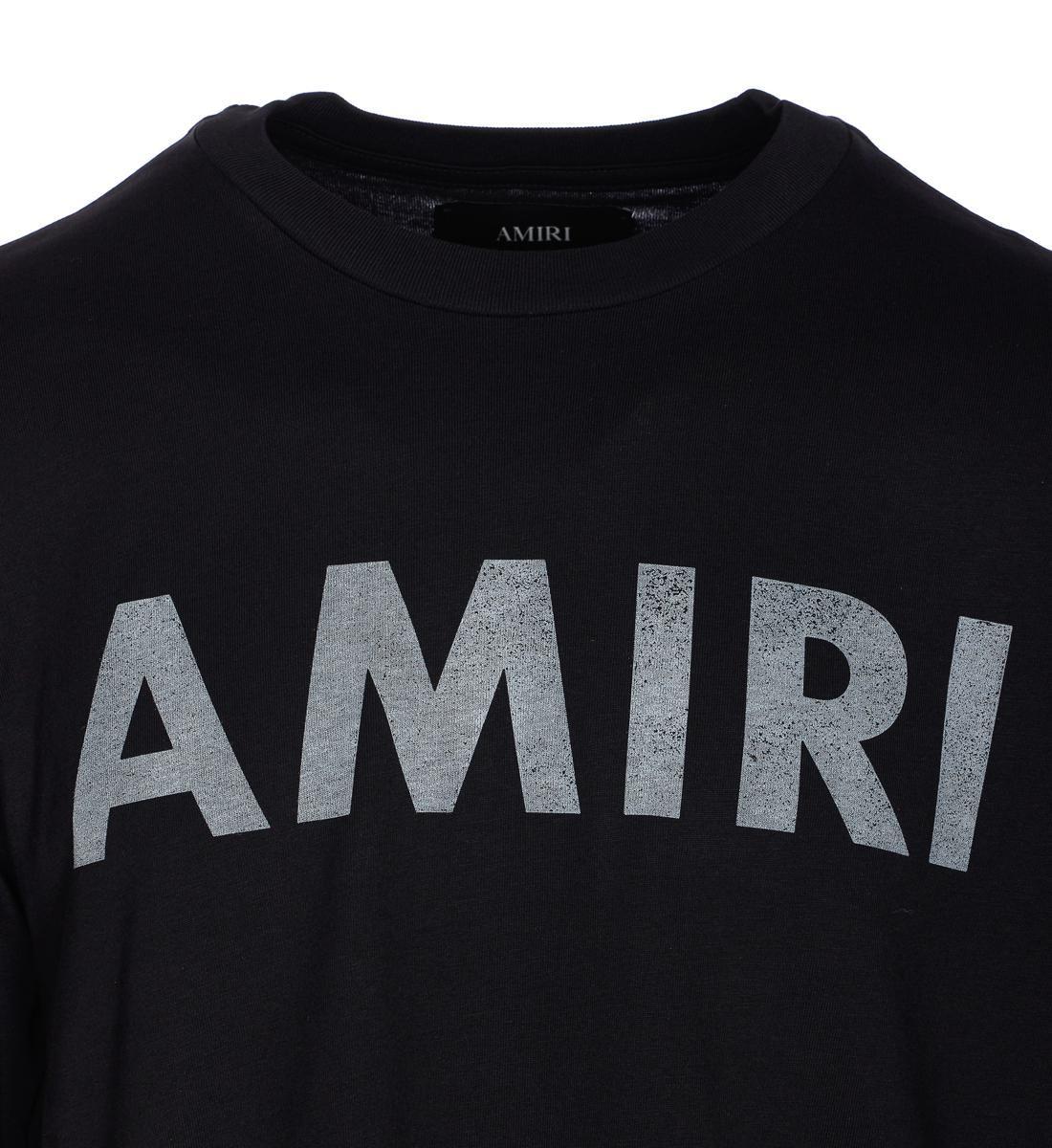 AMIRI Black Cotton T-shirt With Bold Logo Statement Product Image
