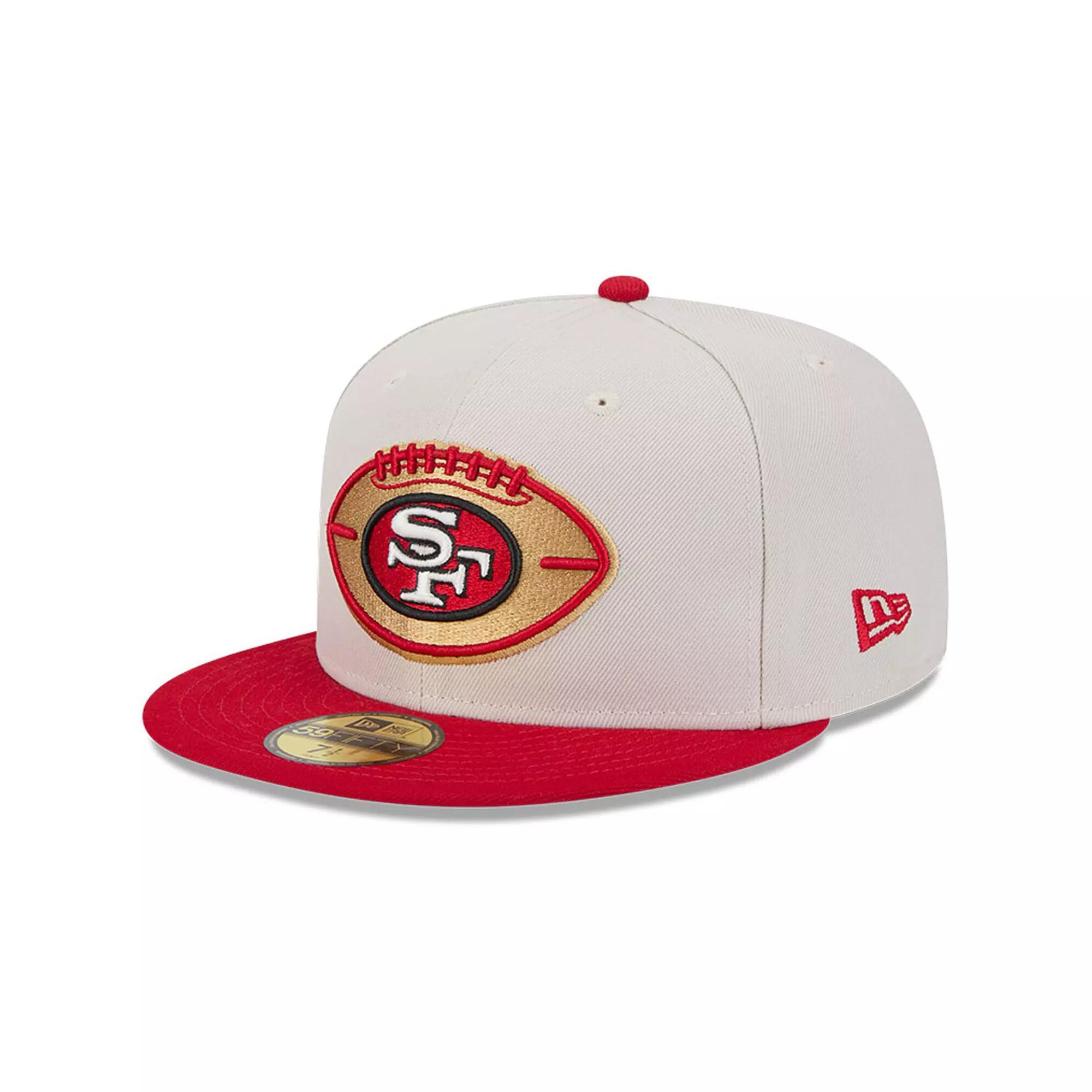 Men's New Era Stone/Scarlet San Francisco 49ers 2024 Sideline Historic 59FIFTY Fitted Hat, Size: 8, Team Product Image
