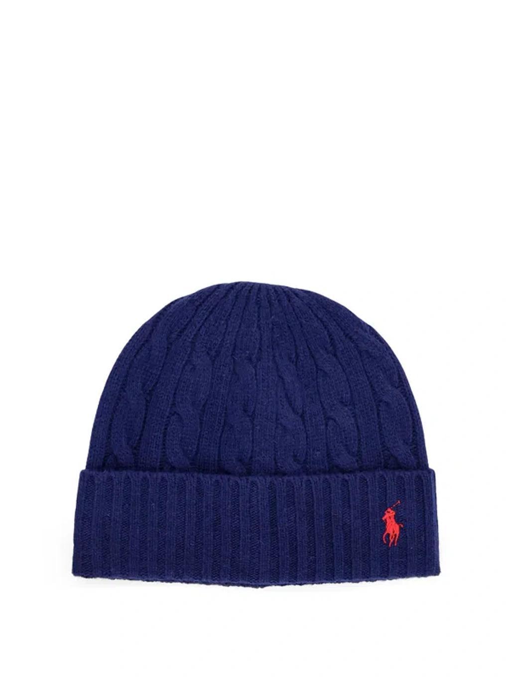 POLO RALPH LAUREN Classic Logo Embroidered Beanie In Blue Product Image