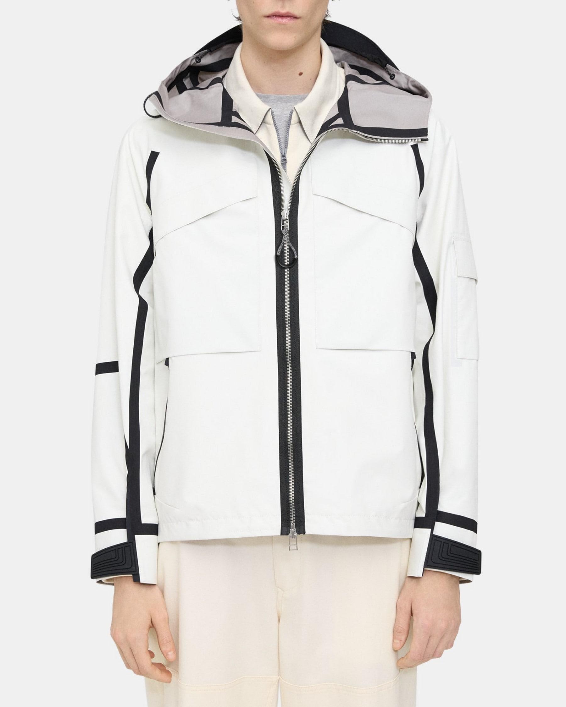 Hooded Jacket in Backed Cotton Product Image