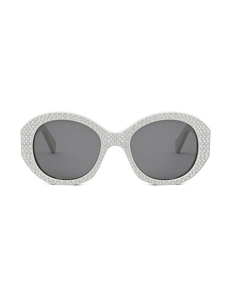 Mens Bold 3 Dots Strass Round Sunglasses Product Image