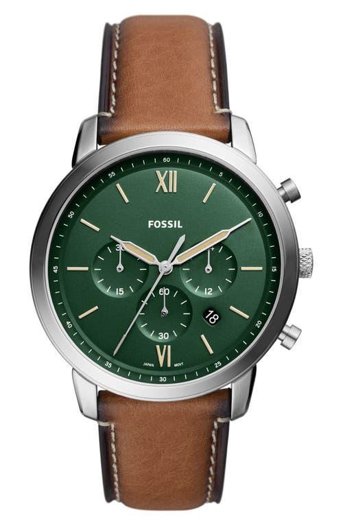 Fossil Neutra Chronograph Blue Dial Brown Leather Watch Product Image