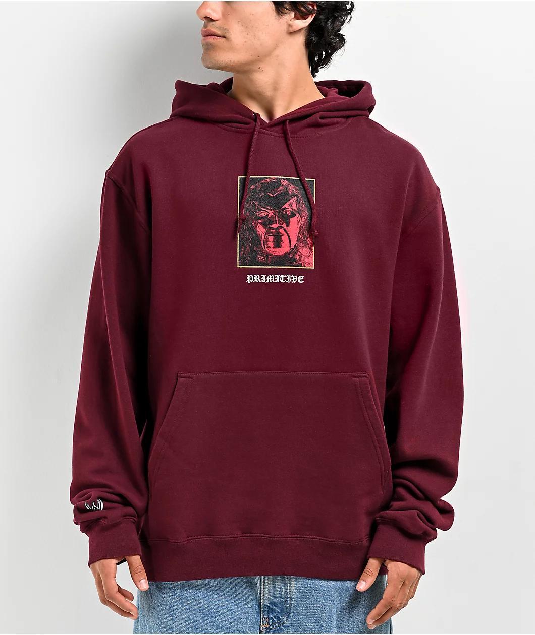 Primitive x WWE Kane Burgundy Hoodie Product Image