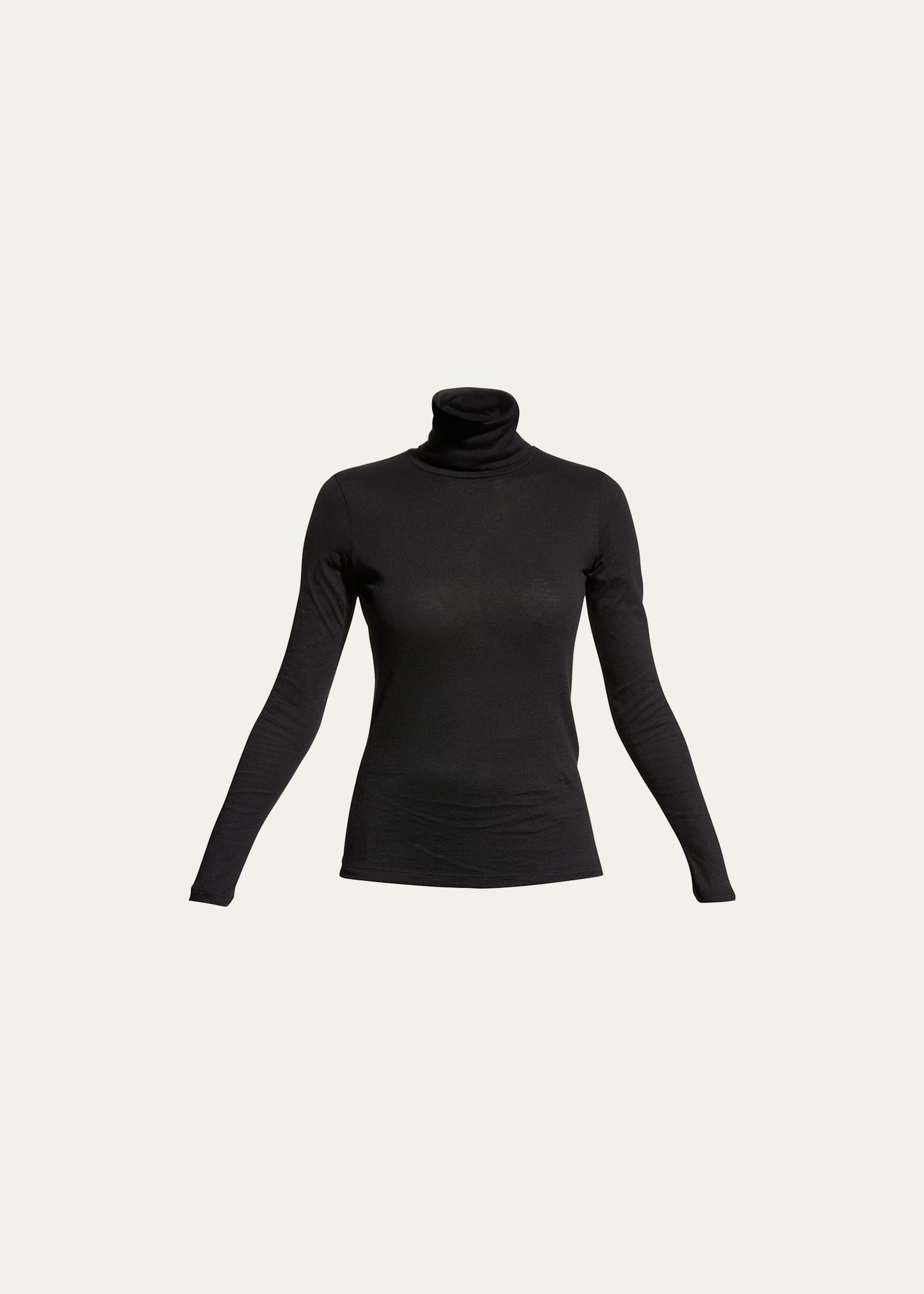 Cotton-Cashmere Long Sleeve Turtleneck Top Product Image