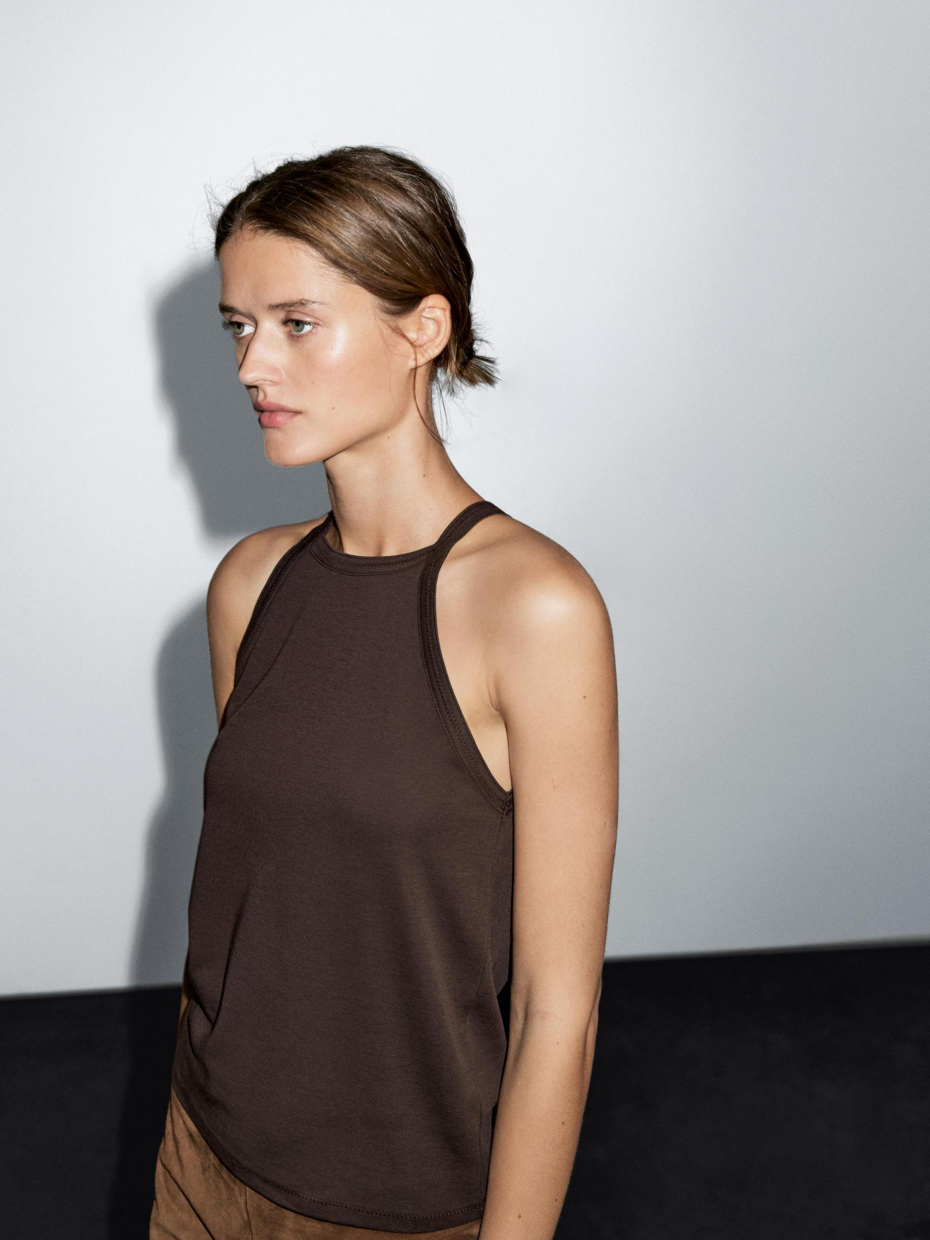 Cotton blend halter top Product Image