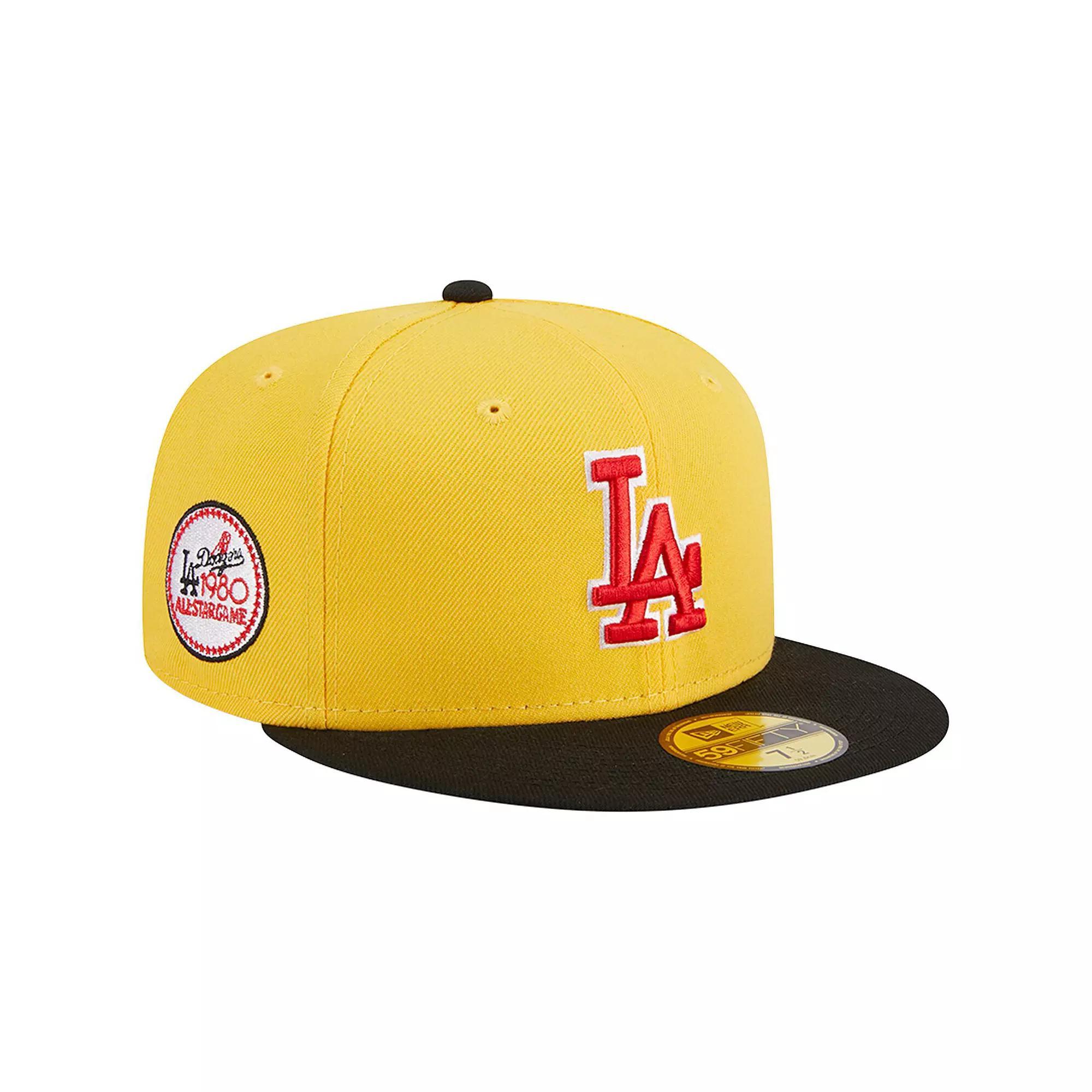 Men's New Era Yellow/Black Los Angeles Dodgers Grilled 59FIFTY Fitted Hat,  Product Image