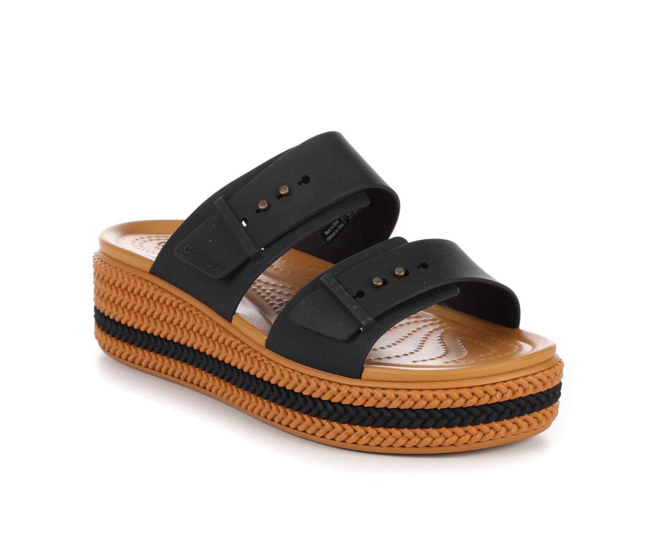 Women's Crocs Brooklyn Woven Buckle Wedge Sandals Product Image