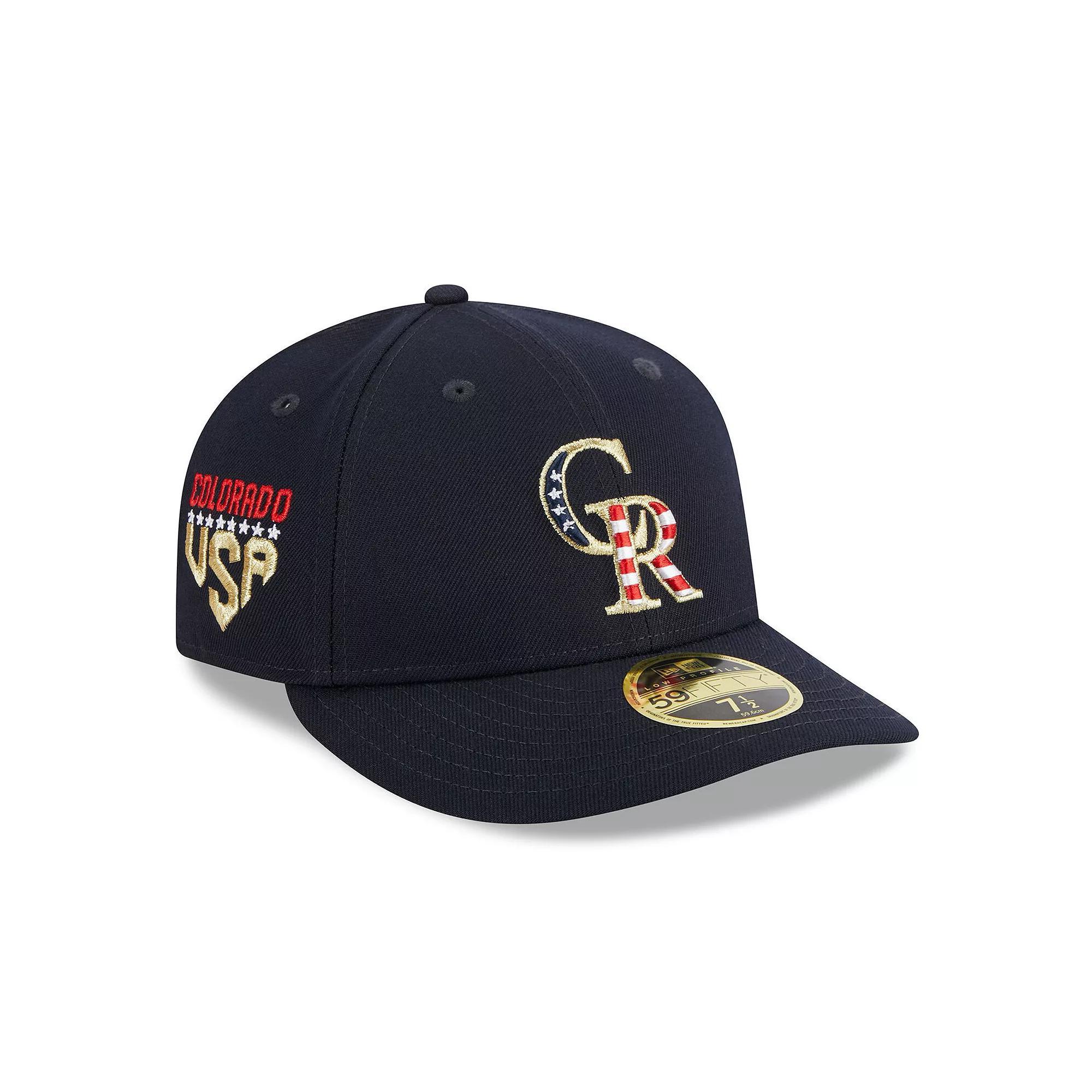 Men's New Era  Navy Colorado Rockies 2023 Fourth of July Low Profile 59FIFTY Fitted Hat, Size: 7 1/2, Blue Product Image