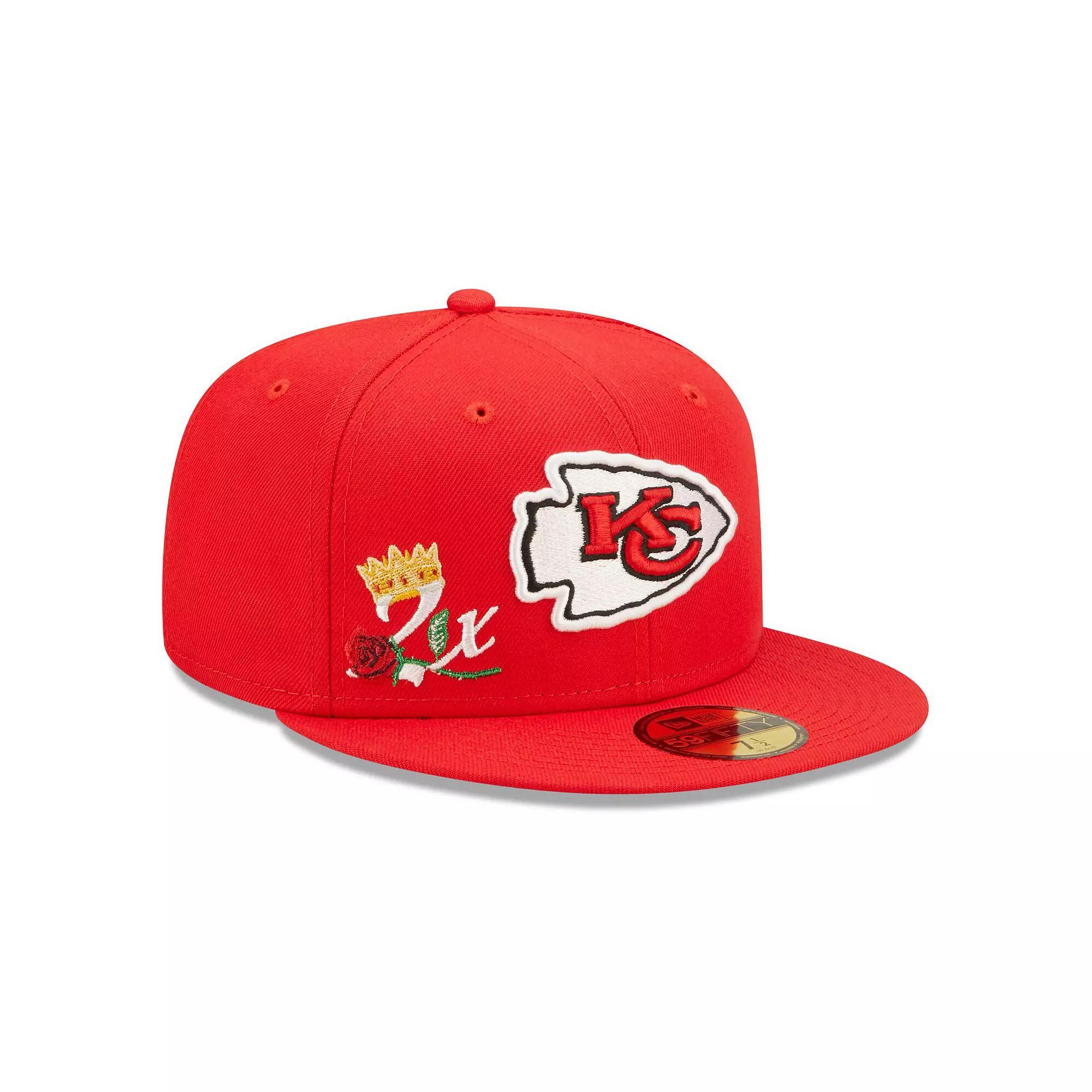 Men's New Era Red Kansas City Chiefs Crown 2x Super Bowl Champions 59FIFTY Fitted Hat, Size: 7 3/8 Product Image