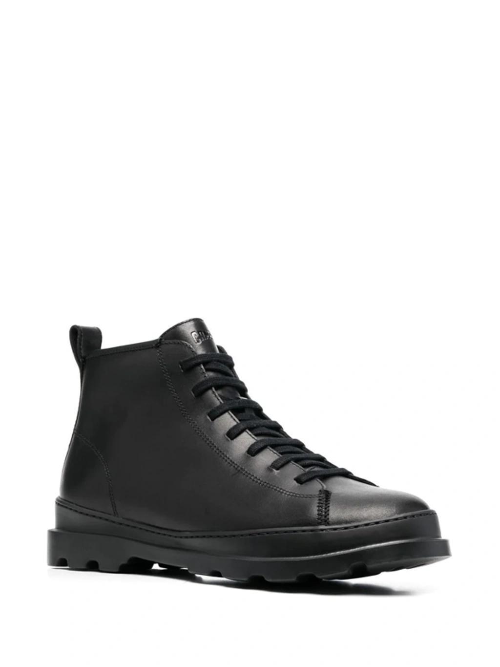 CAMPER Brutus Lace-up Boots In Black Leather Product Image