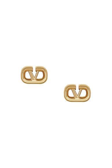 Valentino Garavani V Logo Signature Earrings in Metallic Gold Product Image