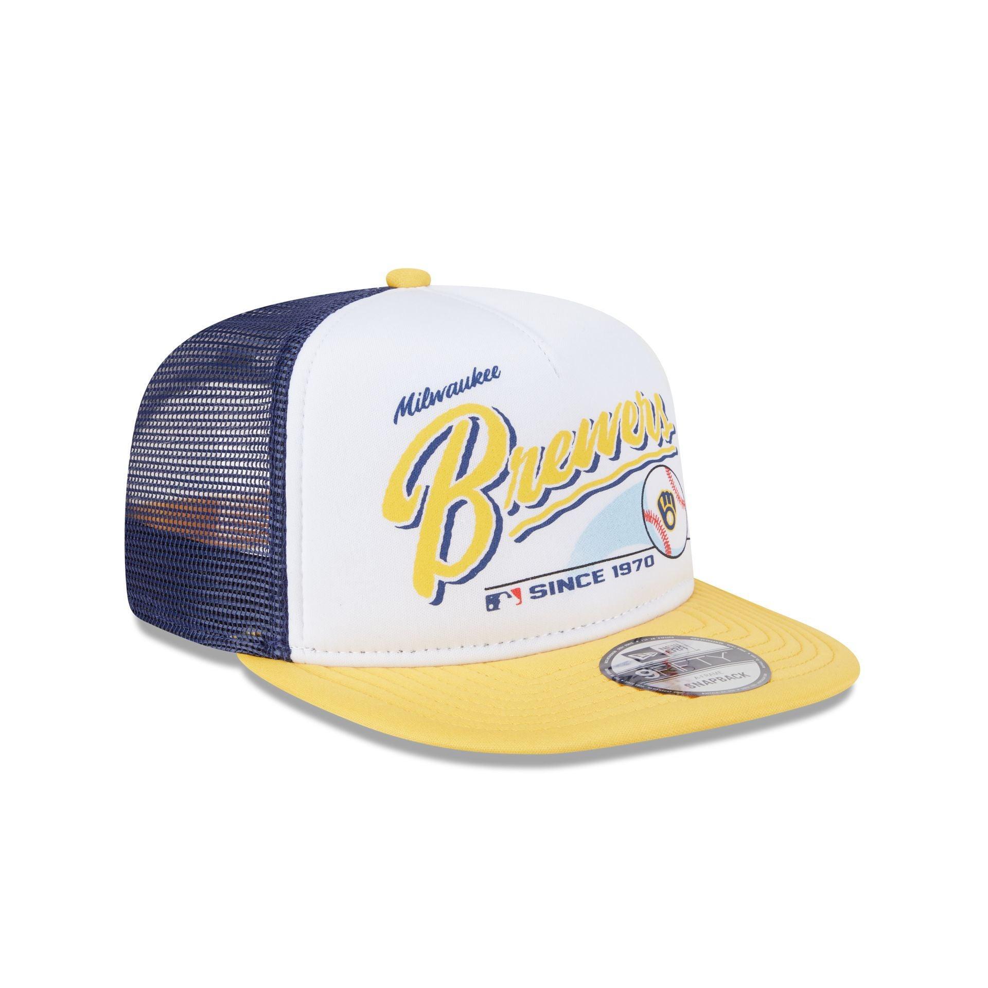 Milwaukee Brewers Retro Script 9FIFTY A-Frame Trucker Hat Male Product Image