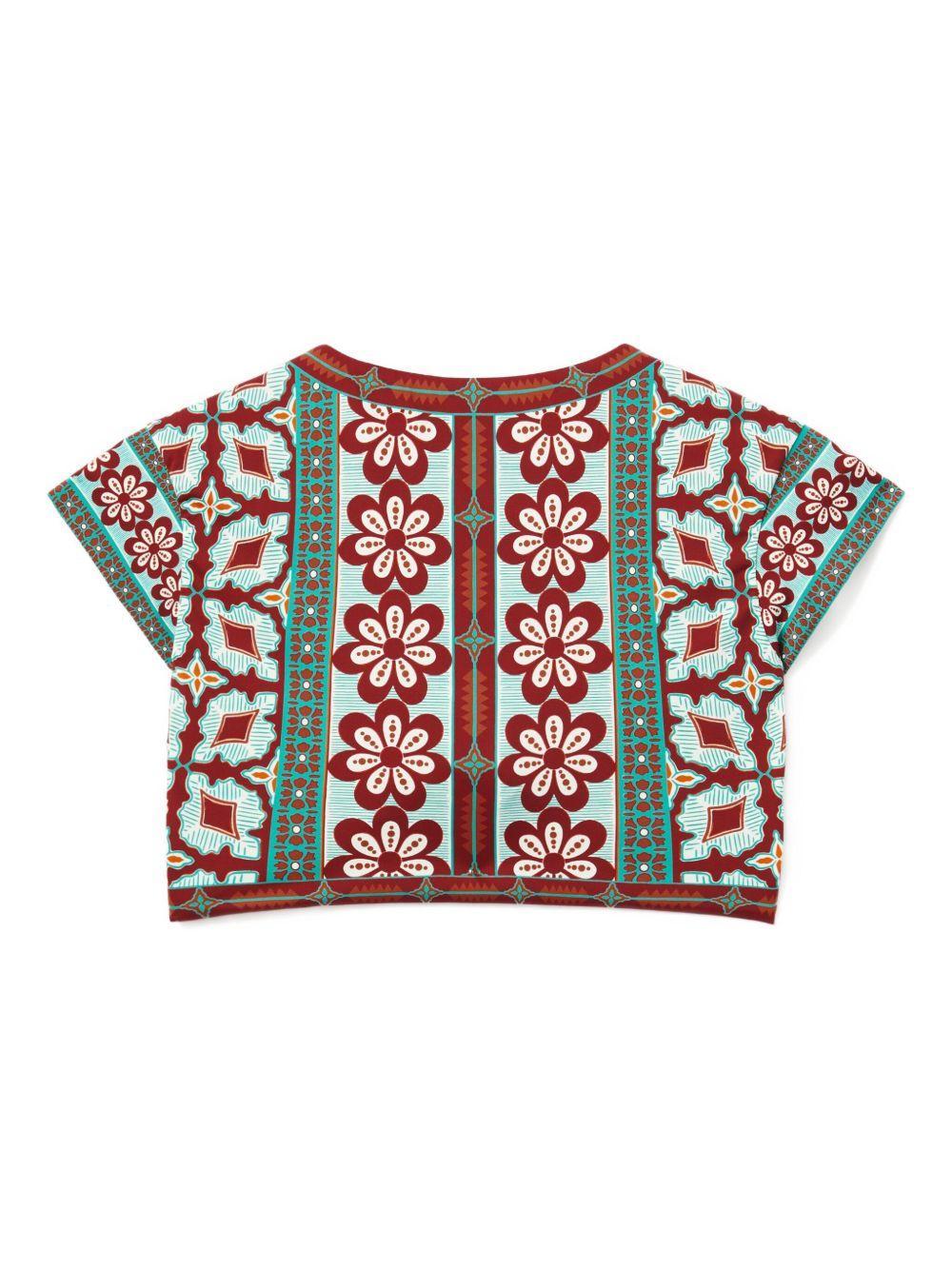 Bardot floral-print tie-front top Product Image