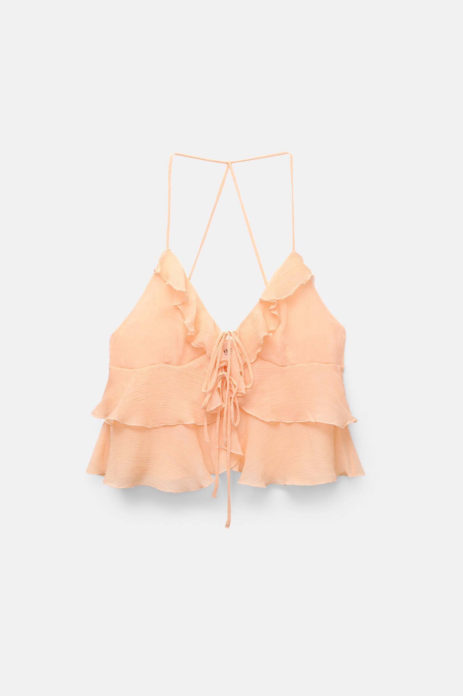 Ruffled top with bow Product Image