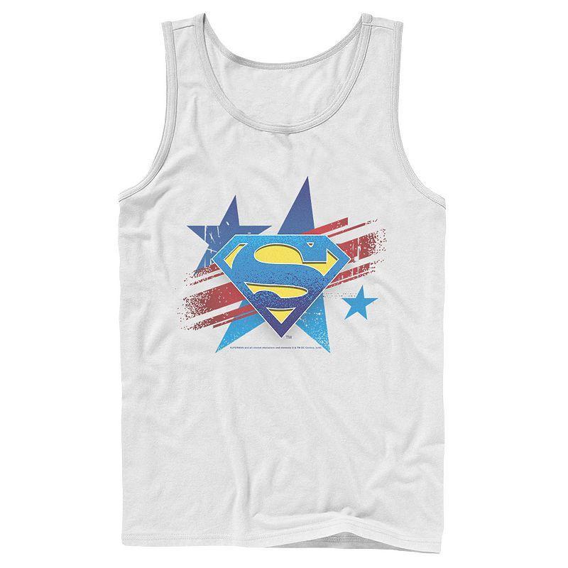 Mens DC Comics Superman Stars And Stripes Chest Logo Tank Top Product Image