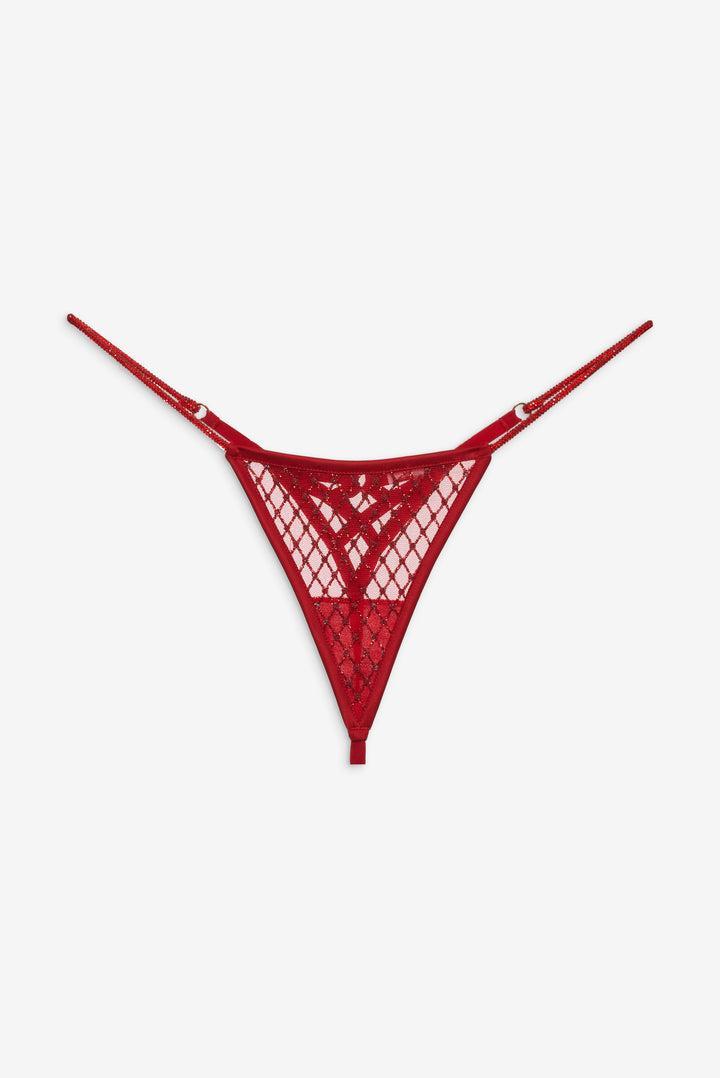 Glitter Thong Panty — Red Product Image