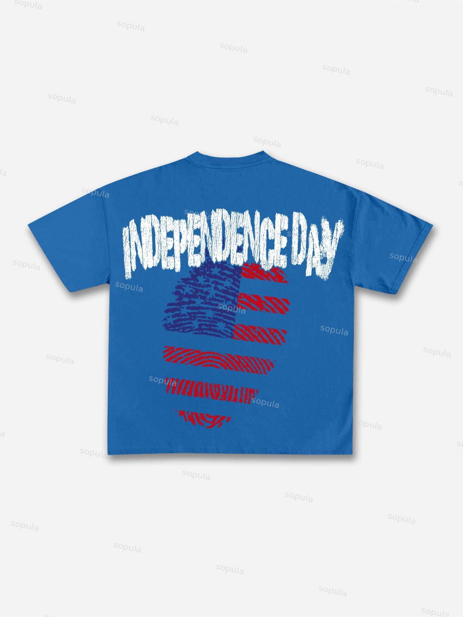 Men's Rich Street Portrait Rap Graphic Cotton T-shirt Product Image