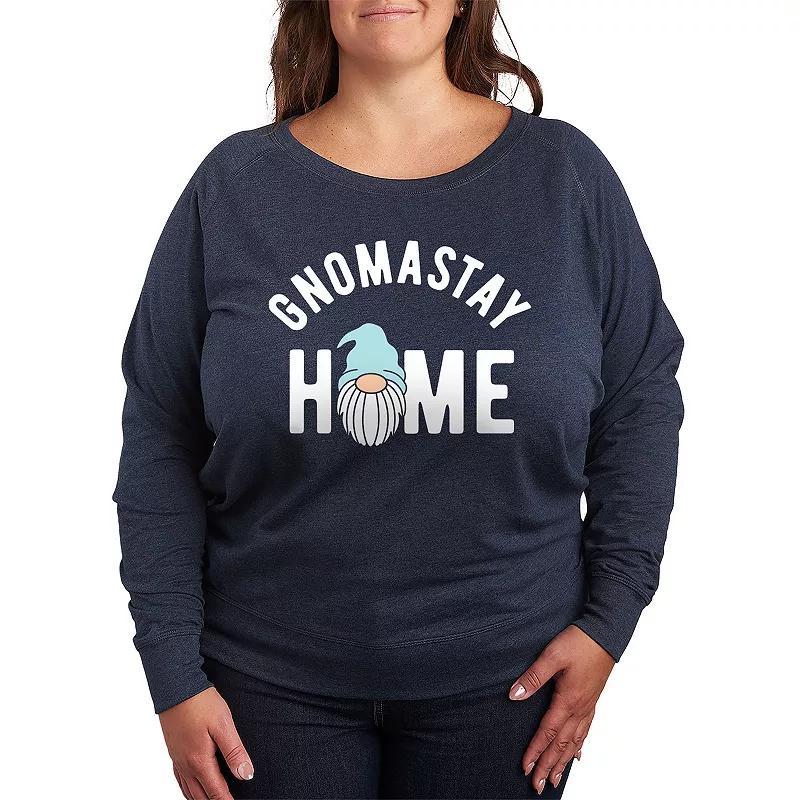 Plus Size Gnomastay Home French Terry Long Sleeve Tee, Women's, Size: 2XL, Grey Indigo Product Image