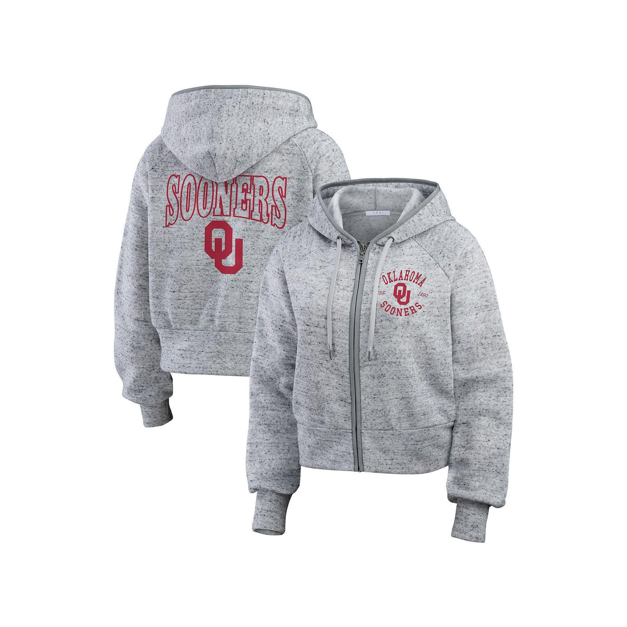 Women's WEAR by Erin Andrews Heather Gray Houston Rockets Speckled Radiator Full-Zip Hoodie,  Product Image