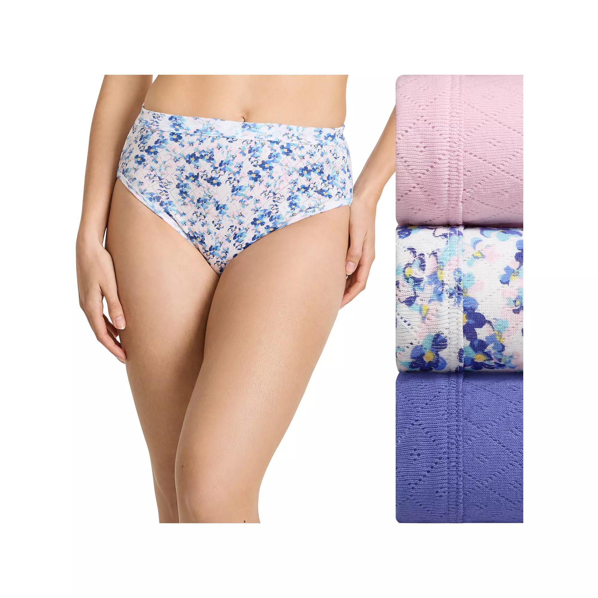 Women's Jockey® Elance Breathe 3-pack French Cut Panty Set 1541, Size: 7, Harmonious Floral Product Image