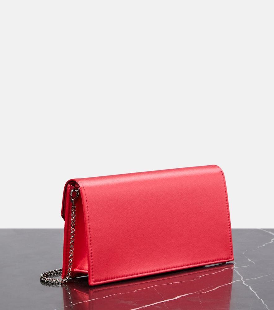 CHRISTIAN LOUBOUTIN Loubi54 Silk-satin Clutch In Red Product Image