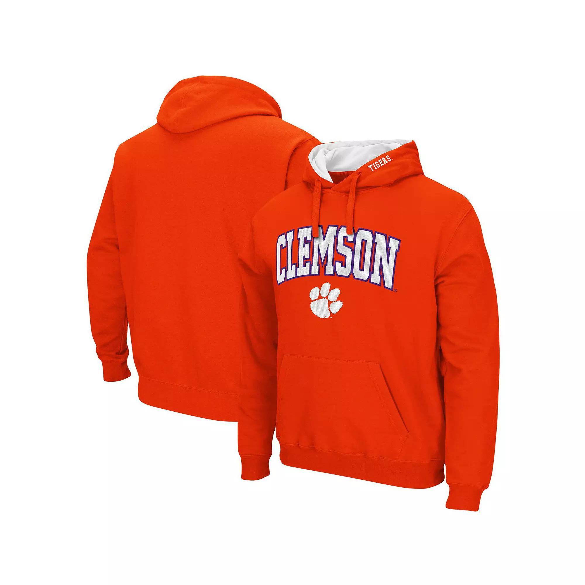 Men's Colosseum Orange Clemson Tigers Arch & Logo 3.0 Pullover Hoodie, Size: 2XL Product Image