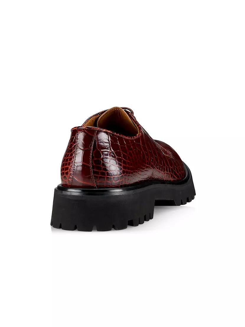 Oba II Croc-Embossed Lug-Sole Leather Derbys Product Image