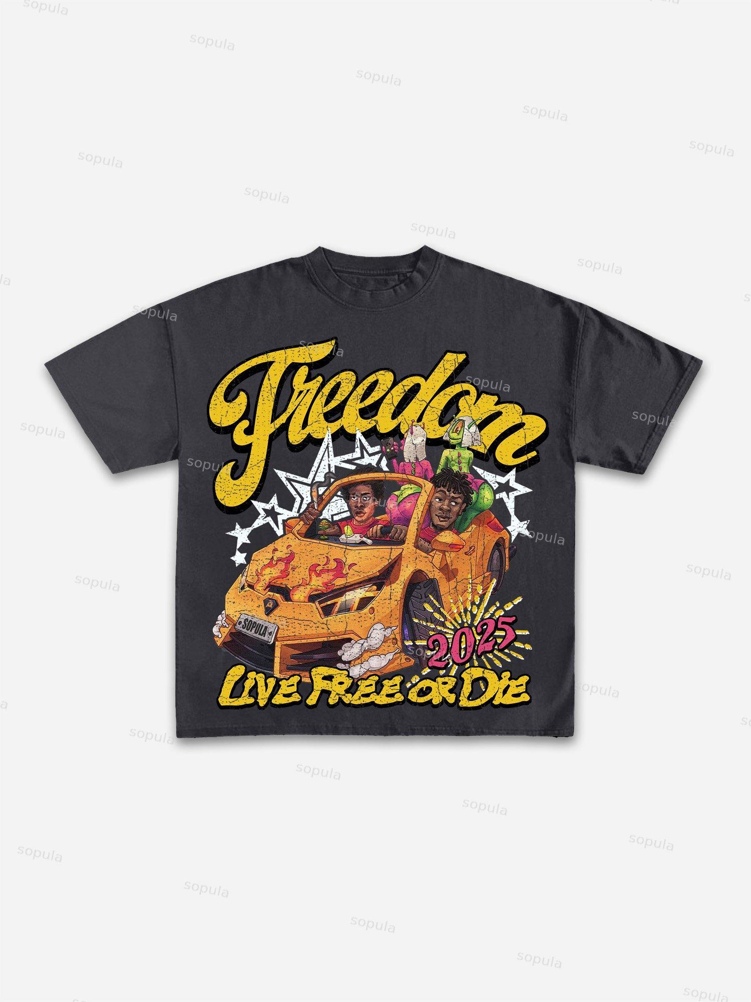 Freedom Racing Graphic Print Cotton T-shirt Product Image