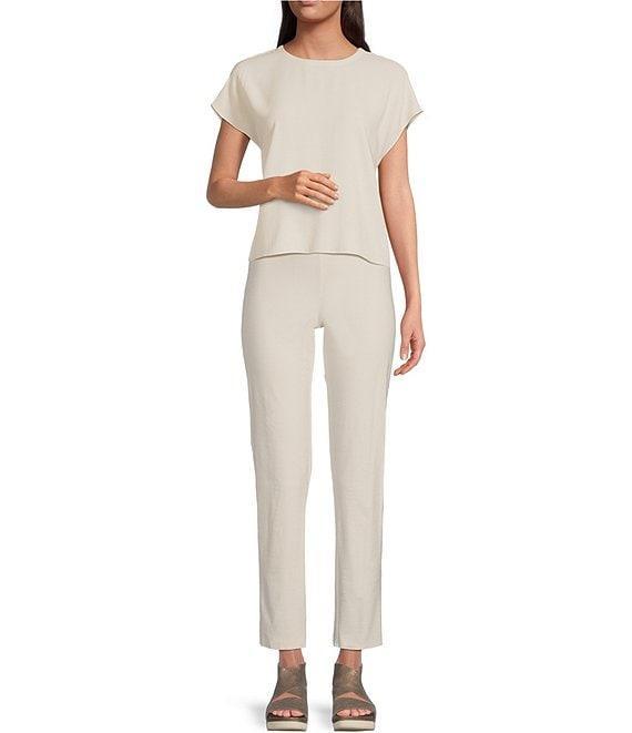 Eileen Fisher Washable Stretch Crepe Slim Leg Ankle Pants Product Image