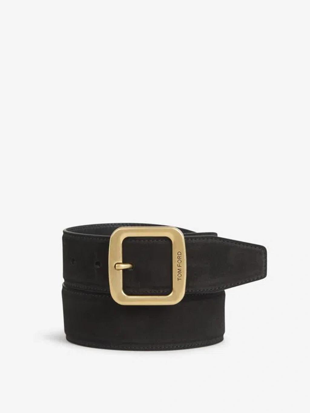 TOM FORD Logo Leather Belt In Black Product Image