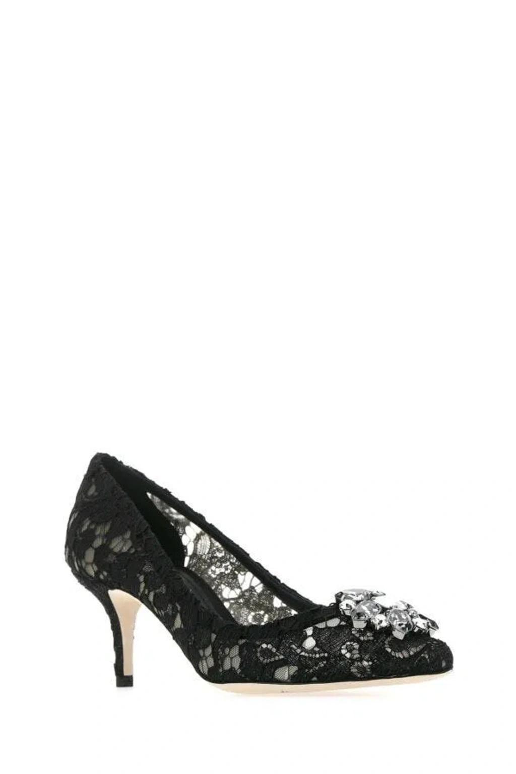 DOLCE & GABBANA Bellucci Taormina Lace Pumps In Multicolor Product Image