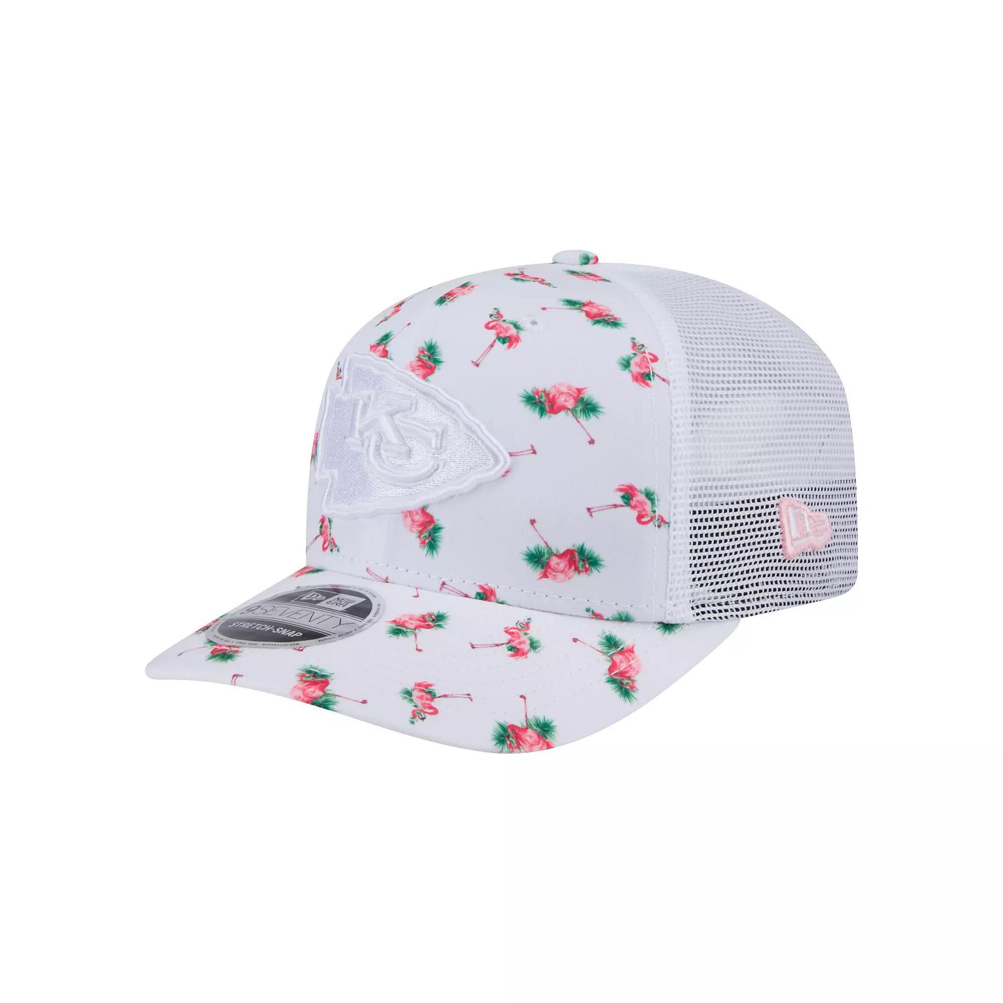 Men's New Era White Kansas City Chiefs Adventure Flamingo Pattern 9SEVENTY Stretch-Snap Hat Product Image