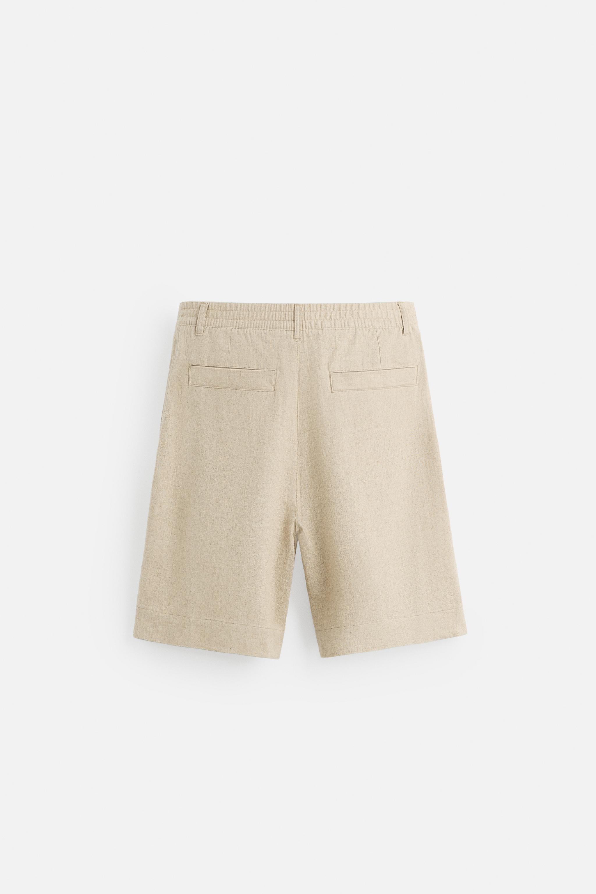 LINEN-VISCOSE OVERSIZED SHORTS Product Image