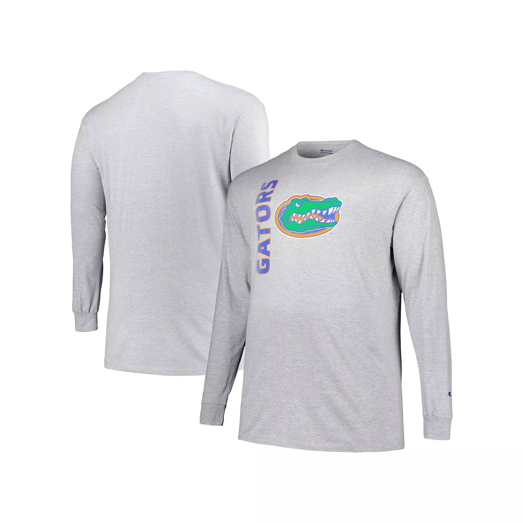 Men's Champion Heather Gray Florida Gators Big & Tall Mascot Long Sleeve T-Shirt,  Product Image