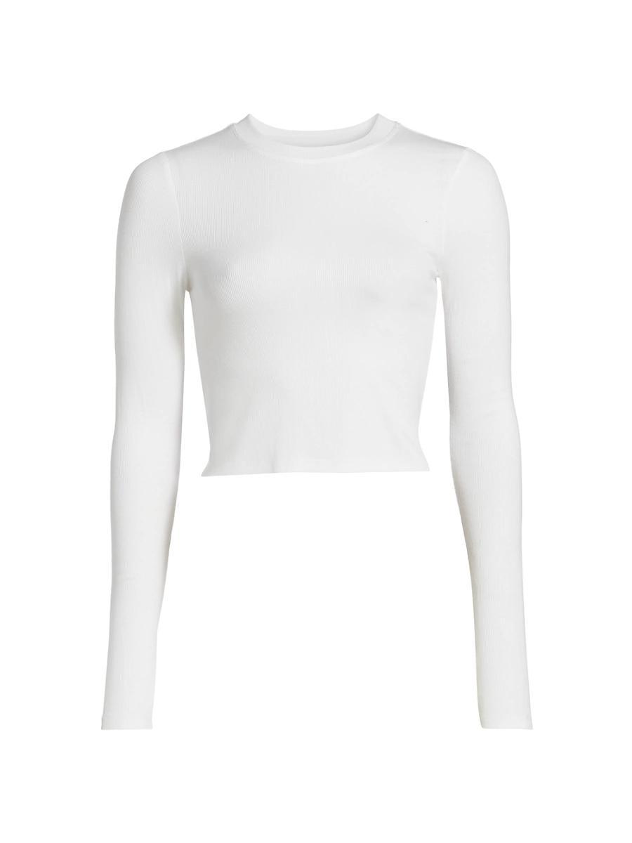 Womens Louise Ribbed Long-Sleeve Crop Top Product Image