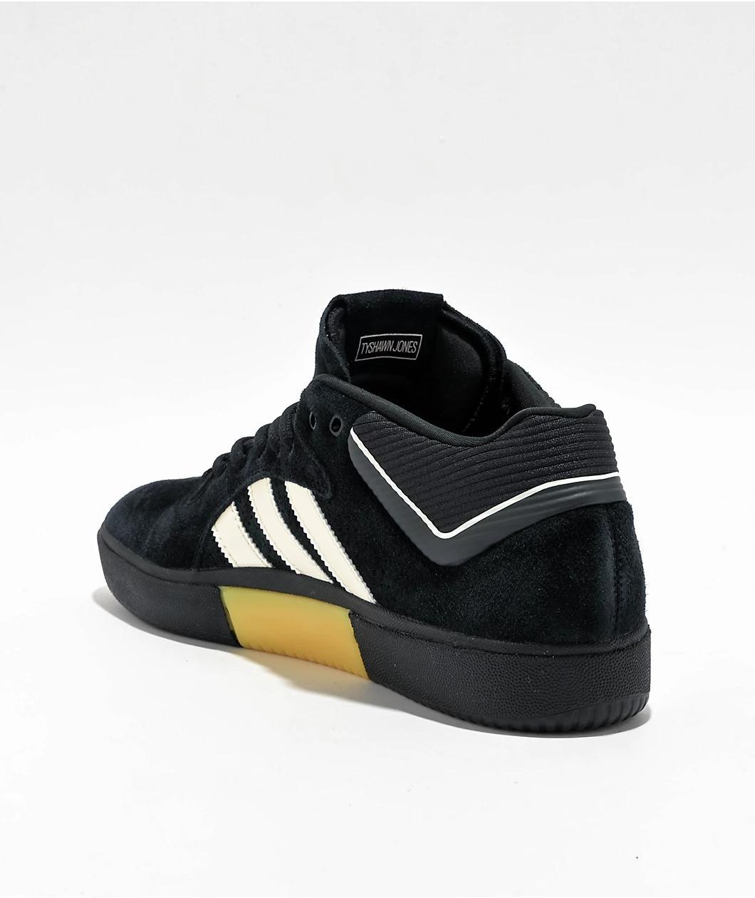 adidas Tyshawn Mid Core Black & Zero Metallic Skate Shoes Product Image