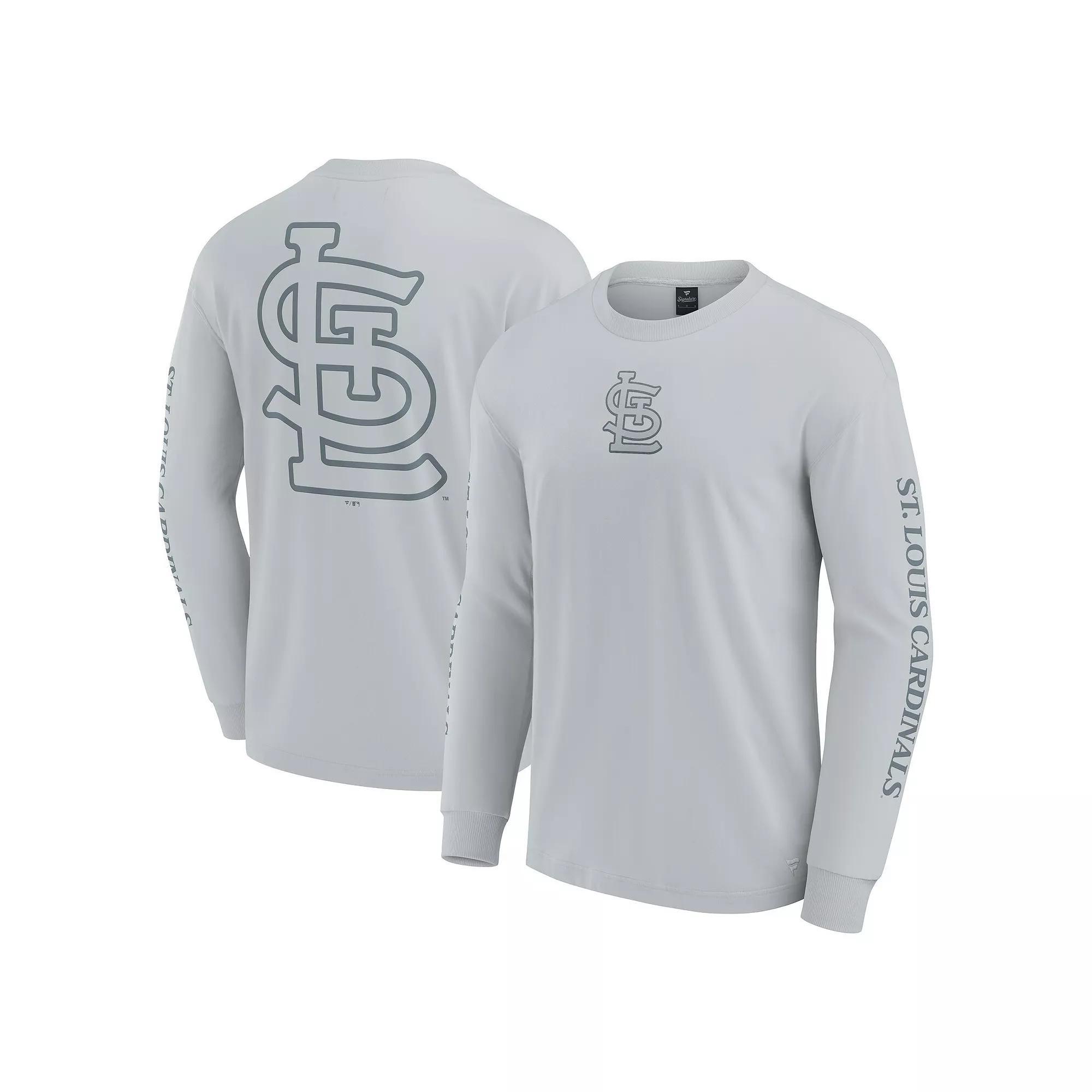 Men's Fanatics Gray St. Louis Cardinals Elements Strive Long Sleeve T-Shirt,  Product Image