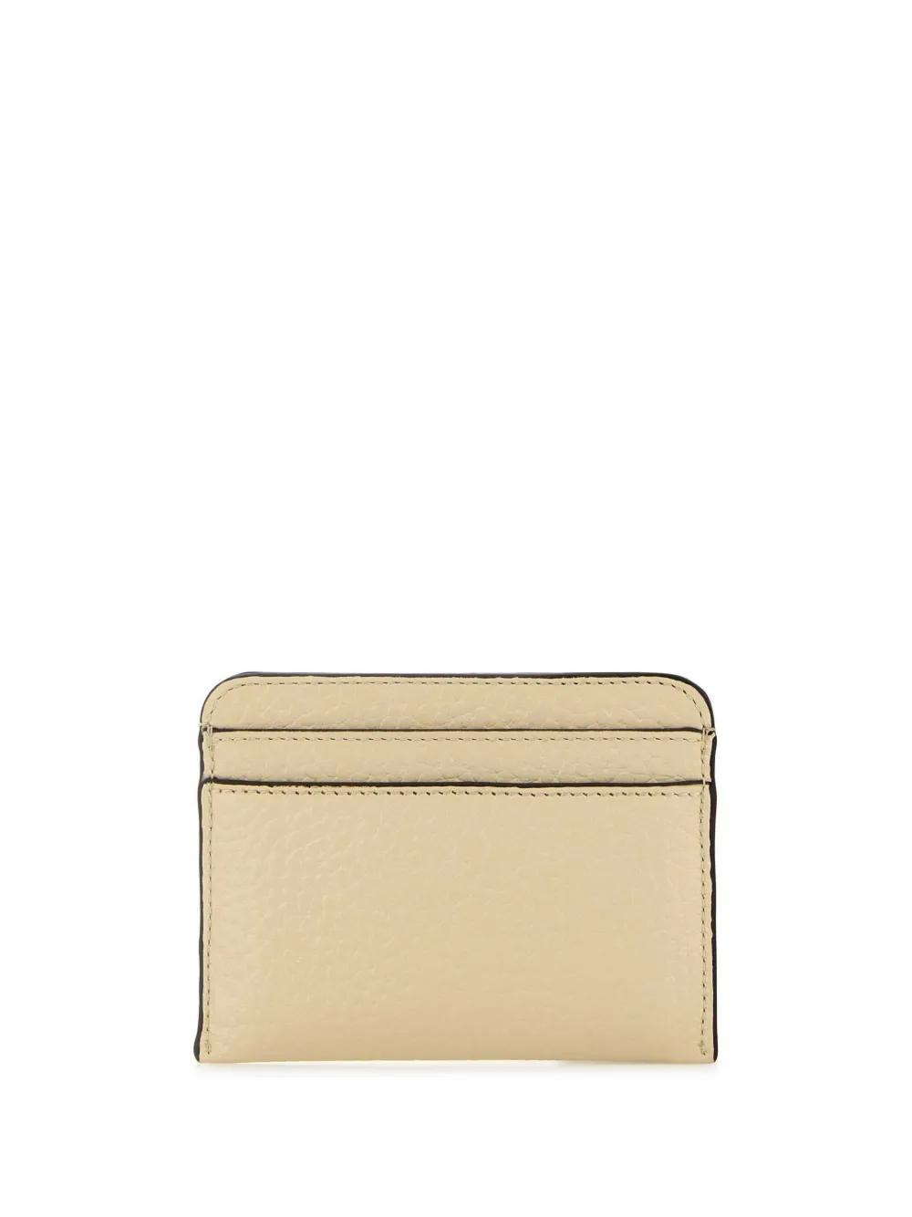 CHLOÉ Cream Leather Card Holder In Yellow Product Image