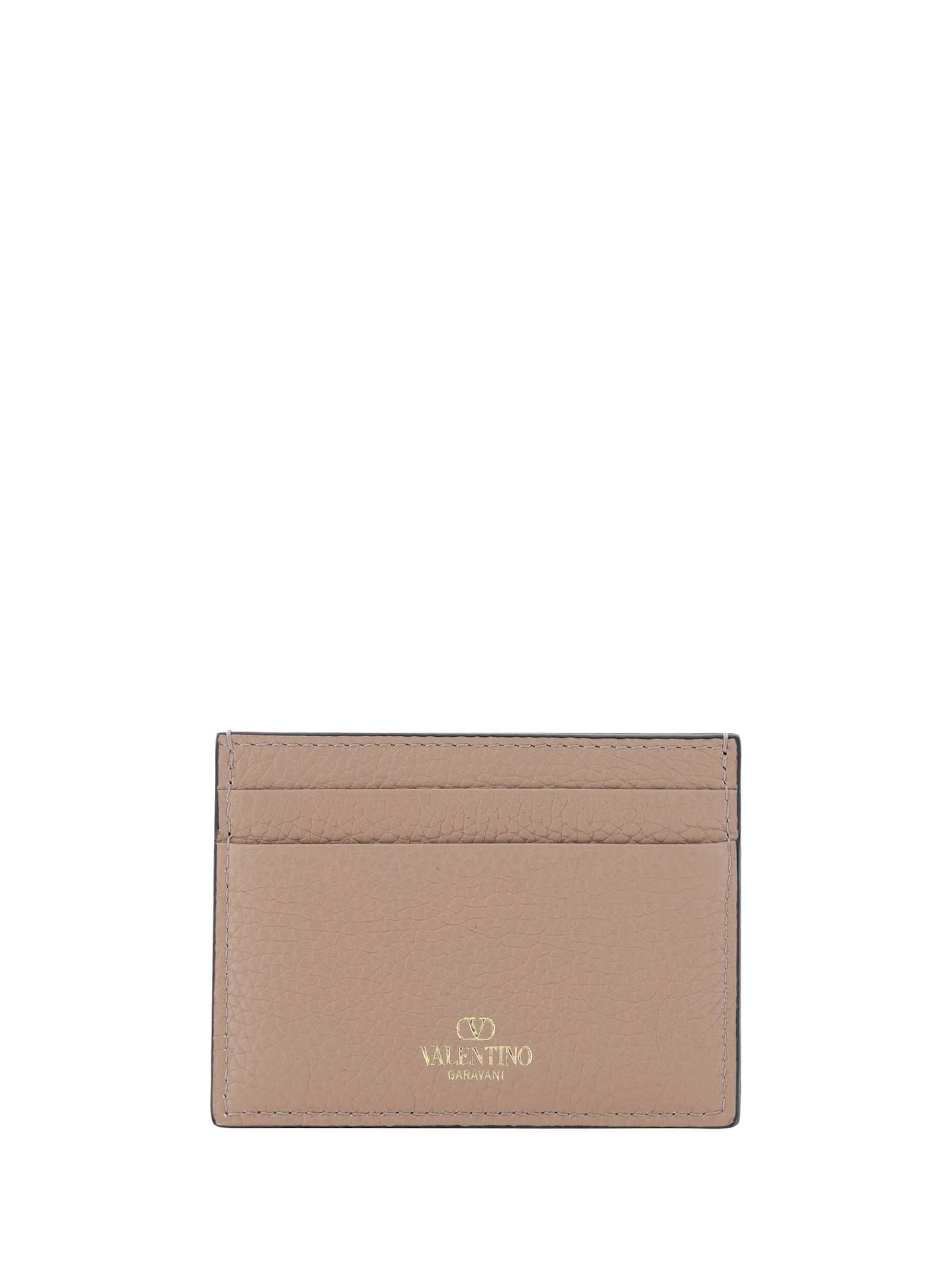 VALENTINO GARAVANI Rockstud Card Holder In Poudre Product Image