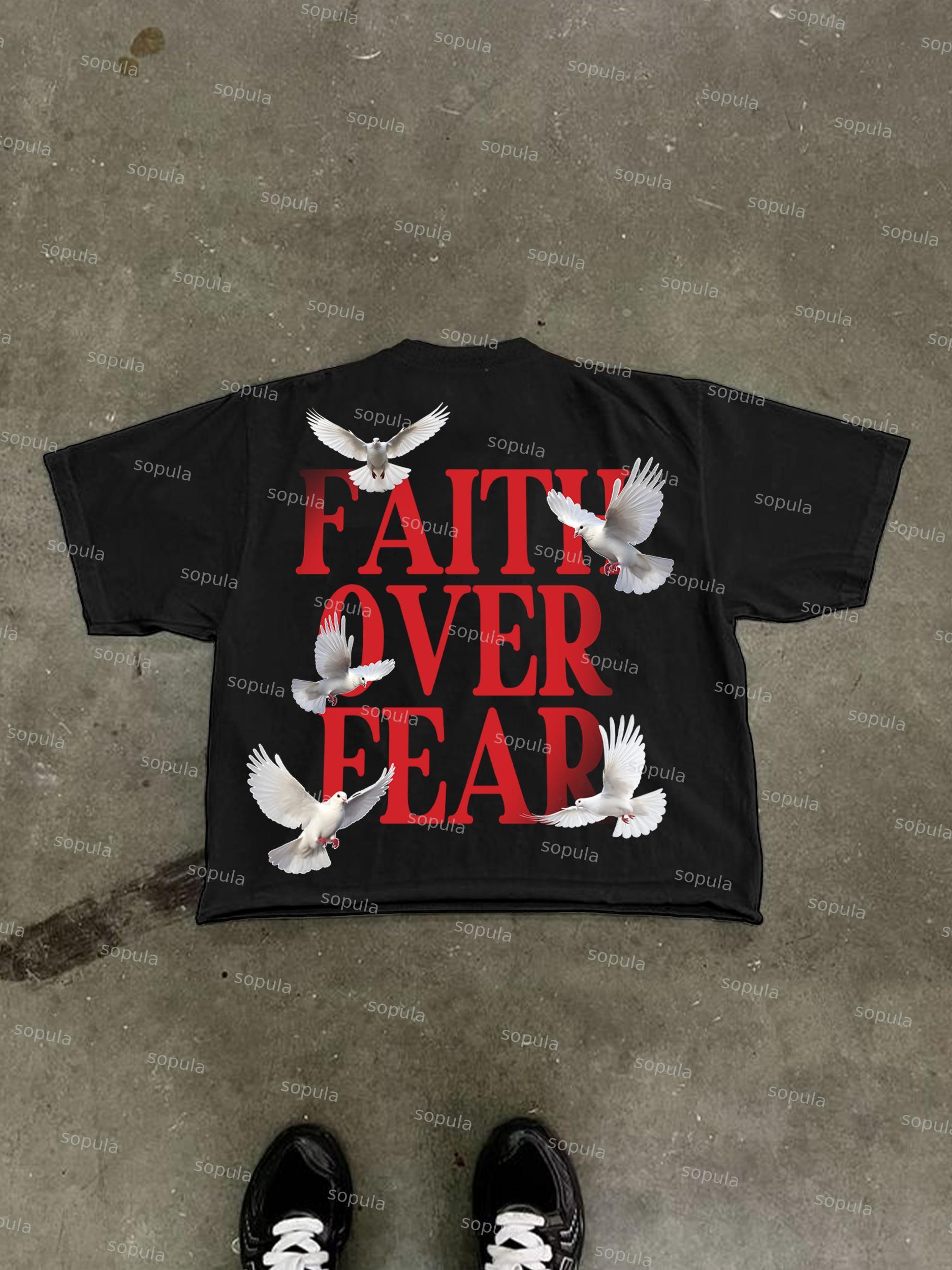 Faith Over Fear Print Cropped T-shirt Product Image