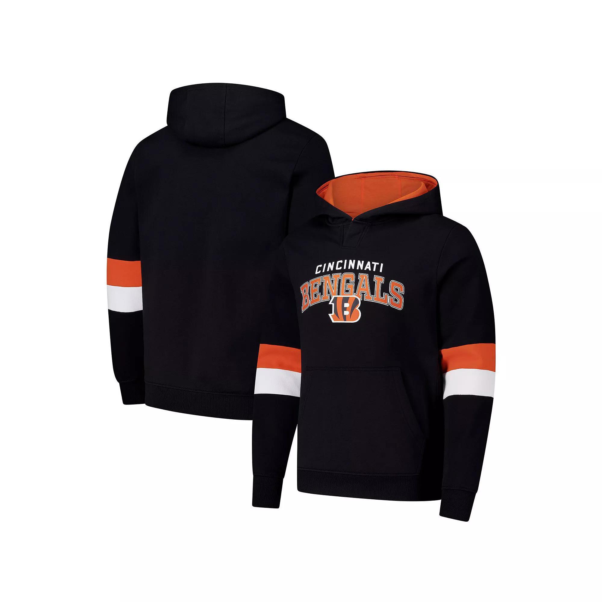 Men's G-III Sports by Carl Banks Black/Orange Cincinnati Bengals Adaptive Faceoff Pullover Hoodie, Size: XL Product Image