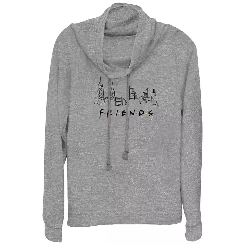 Women's Friends New York City Lines Cowlneck Graphic Lightweight Long Sleeve, Girl's, Size: XS, Gray Grey Product Image